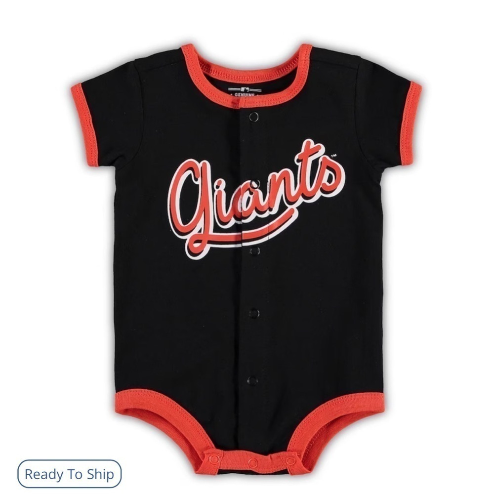 Mlb San Francisco Giants Infant Power Hitter Romper Black 12 mo.s Licensed NWT